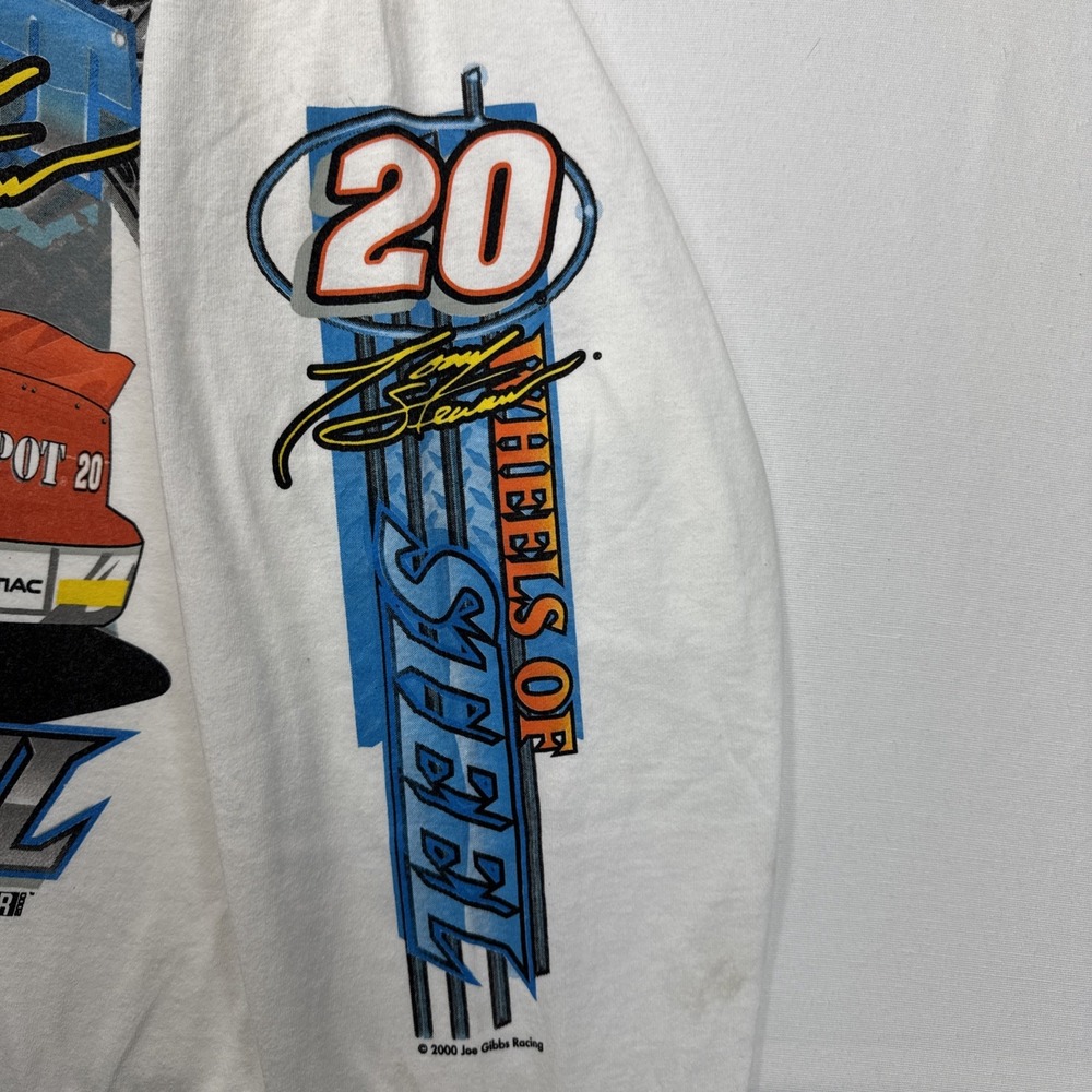 VTG Home Depot Tony Stewart Long Sleeves Shirt Mens XXL White Wheel of Steele - Picture 3 of 9